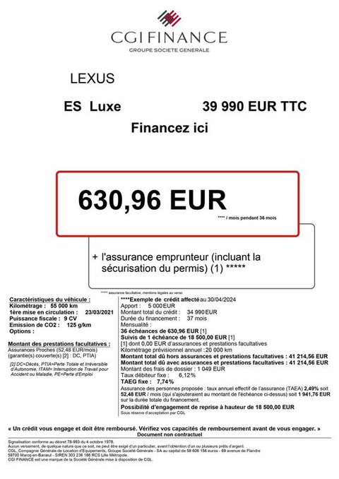 Voitures Occasion Lexus Es 300H Luxe À Toulouse